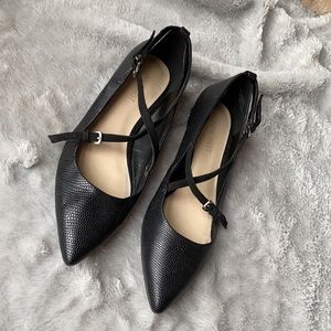 Nine West Black Flat Man Made